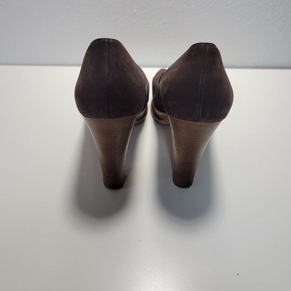 Kors by Michael Kors Brown Leather Peep Toe Pump Size 7 - Picture 3 of 8